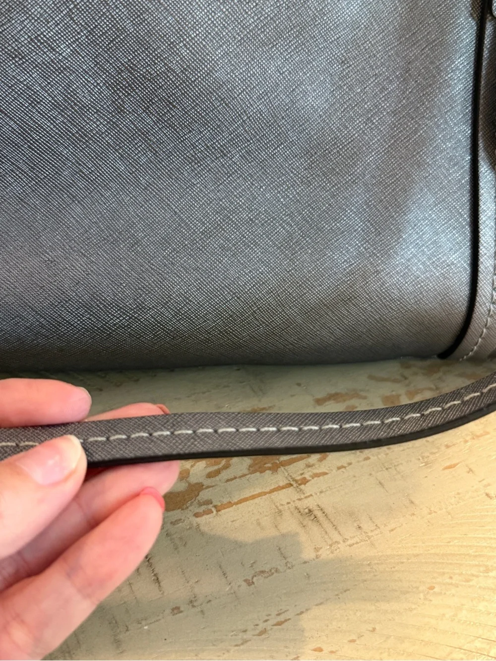 Coach Gray Tote with Leather Hang Tag